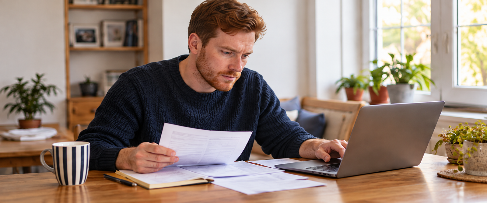 Tenant reviewing repair correspondence and records