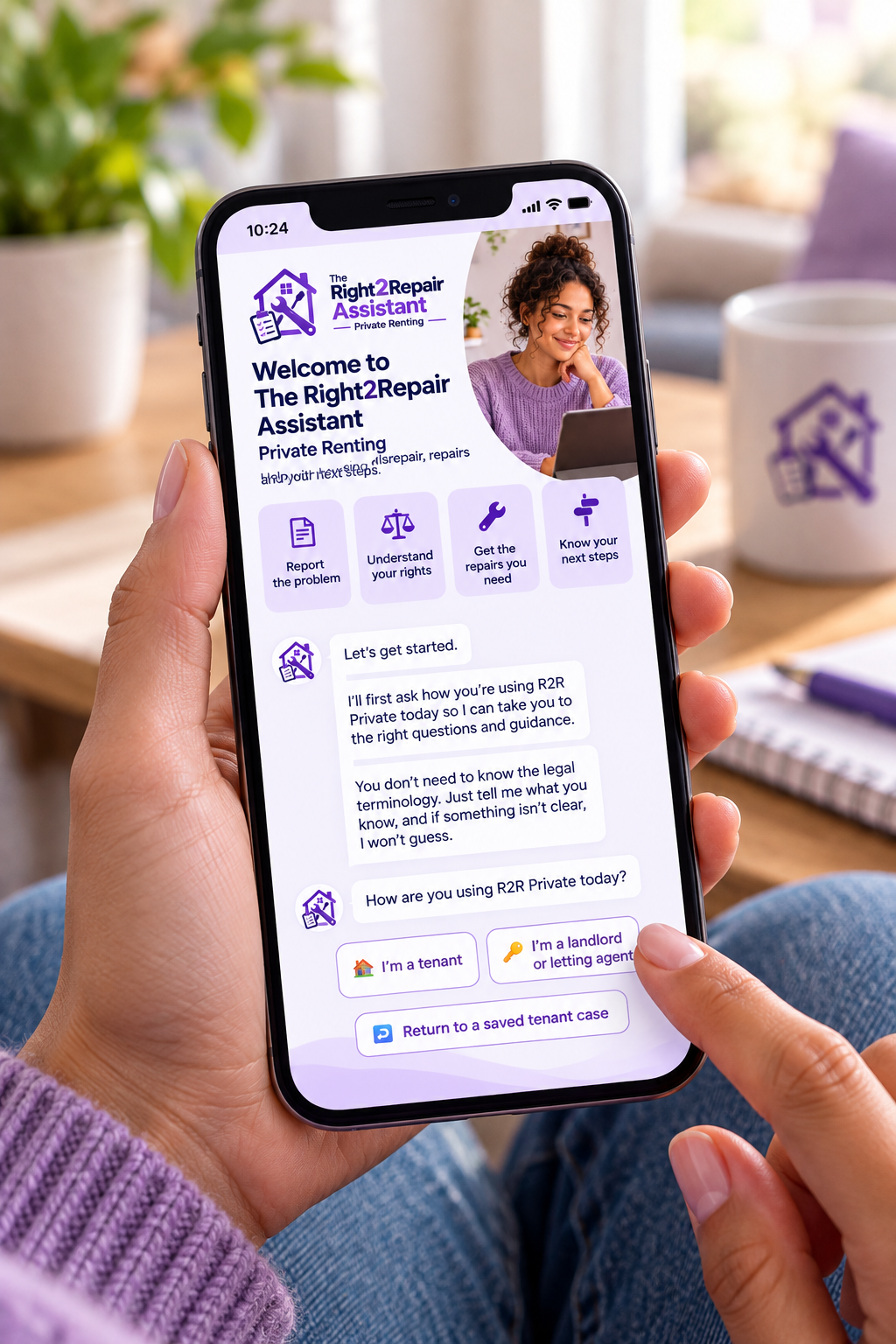 Private renting support on a phone