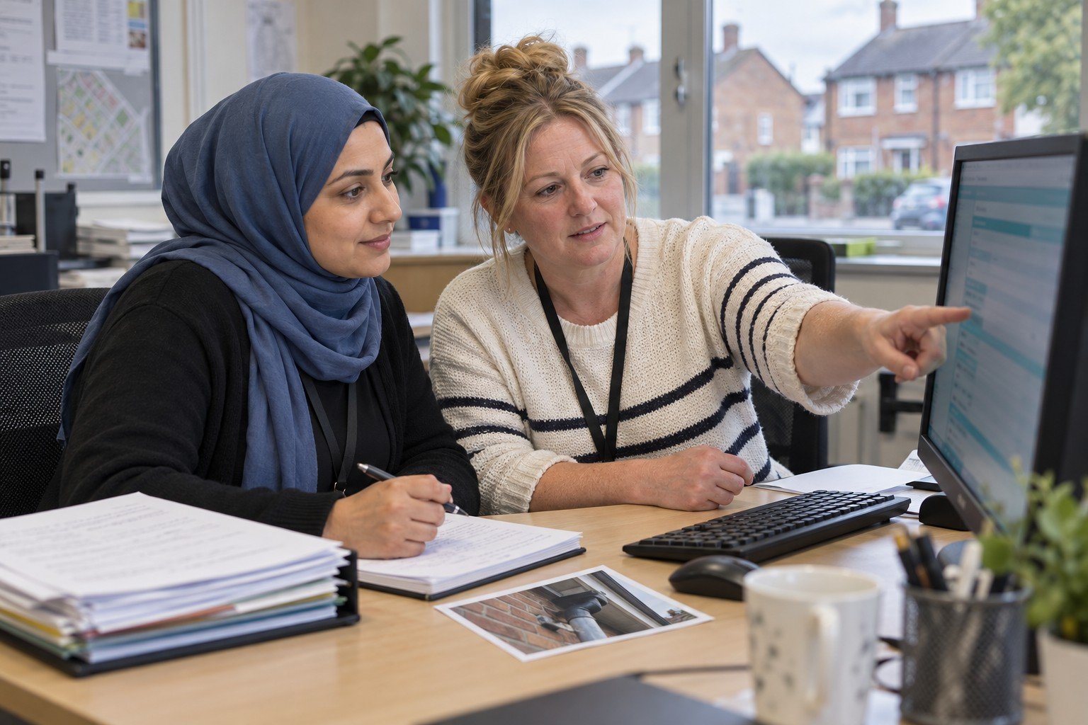 Housing provider team managing housing cases