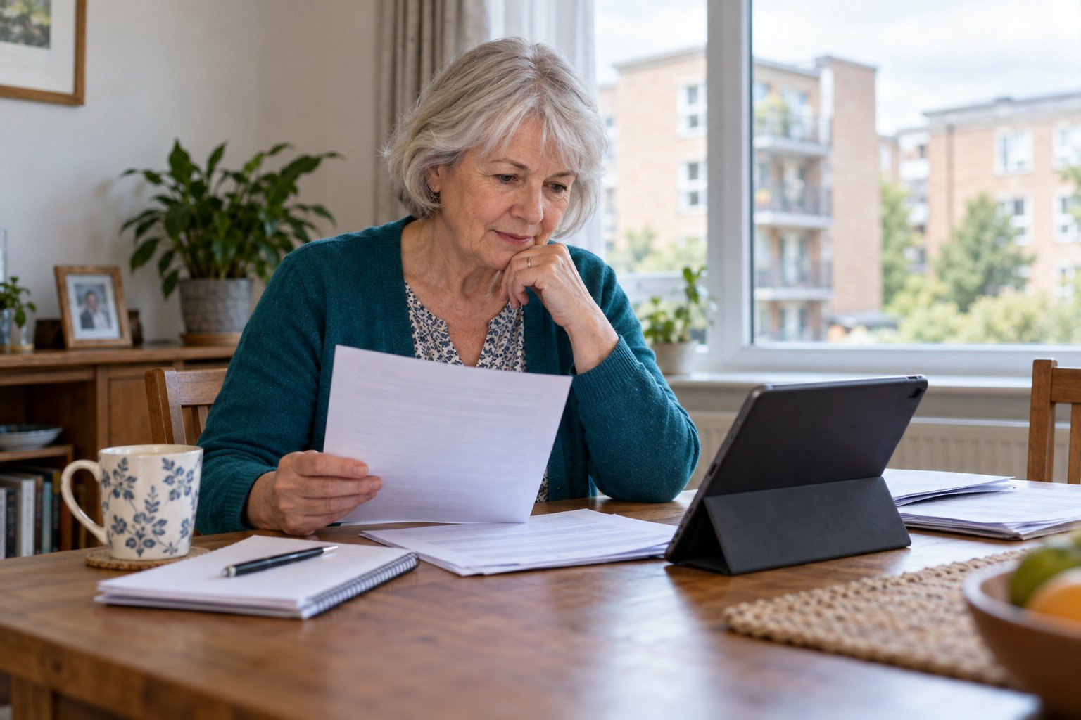 Social housing tenant documenting a repair at home
